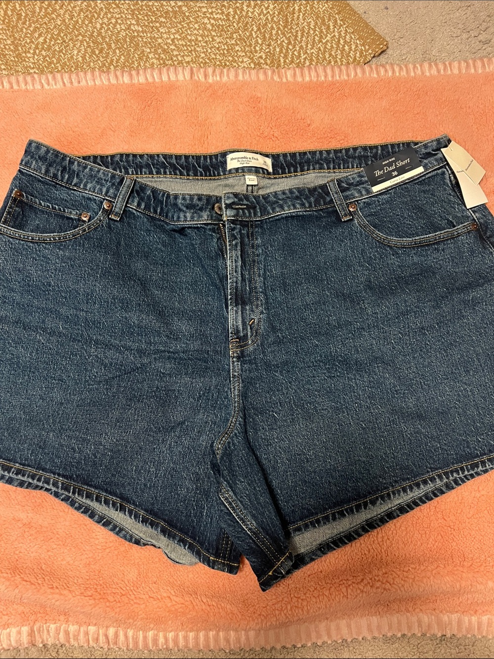 Abercrombie & Fitch Curve Love Dark Blue Denim Women’s Dad Shorts